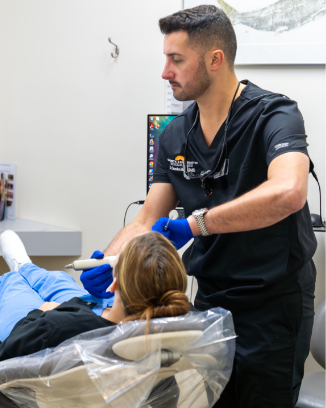 Dr. Brandon and patient